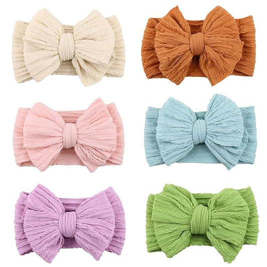 Baby Nylon Headbands Soft Hair Bow Elastics Hairbands Accessories for Baby Girls Newborn Infant Toddler Kids (Green)