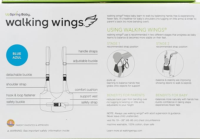 UpSpring Baby Walking Wings Learning To Walk Assistant, Blue
