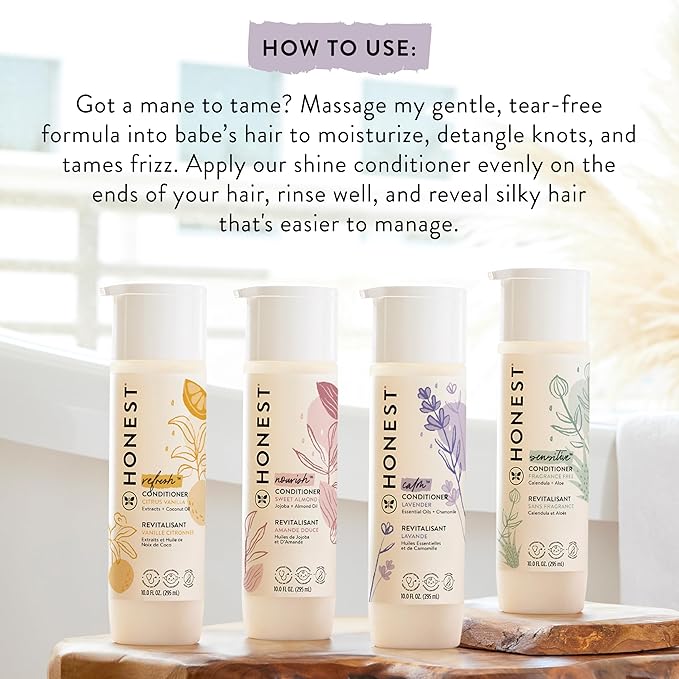 The Honest Company Fragrance Free Bundle for Sensitive Skin | 2-in-1 Cleansing Shampoo + Body Wash and Silicone Free Conditioner | Naturally Derived, Tear free, Hypoallergenic | 20 fl oz