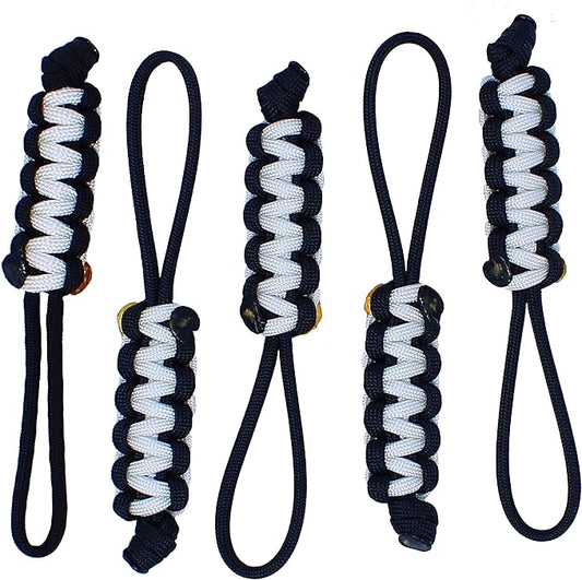 BubbasGarageTv - Large Heavy Duty Paracord Zipper Pulls (White)