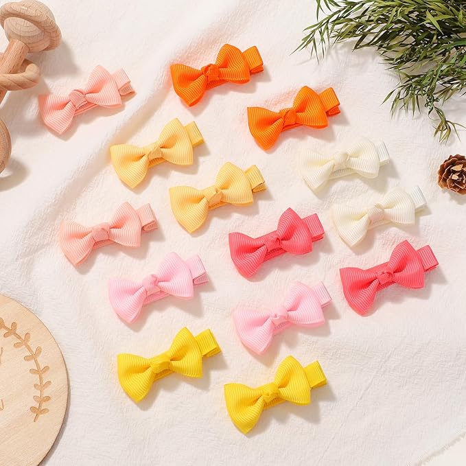 YHXX YLEN 60 PCS Hair Accessories - 2 Inch Fully Lined Non-Slip Bows for Babies, Toddlers and Newborns (30 Color Pairs)