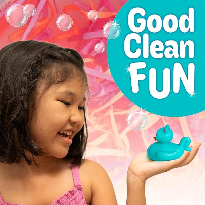 Creativity for Kids Soap Noodles Kitty Bath Set | Mix, Swirl & Play with Pink Soap Noodles & Puddles The Kitty Duck | Easter Basket Stuffers & Fine Motor Skill Crafts (Ages 3+)