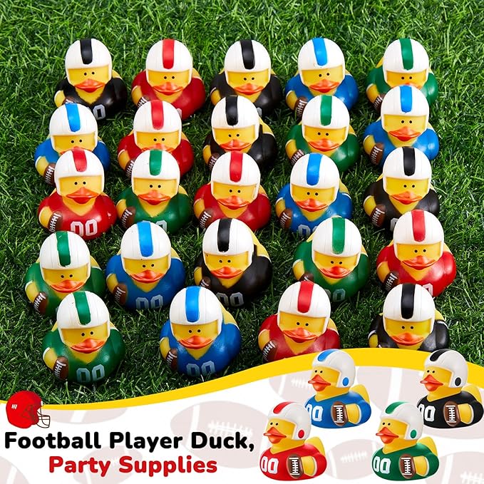 Deekin Rubber Ducks 2 Inch Bulk Sport Party Favors for Team Events Decorations Birthday Party Supplies Club Player Gift(48 Pcs,Football Player)