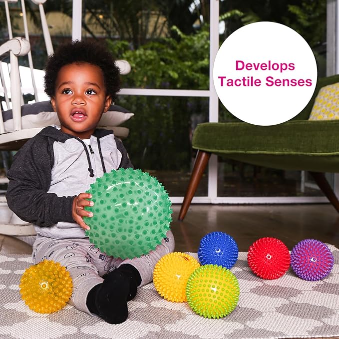 Edushape The Original Sensory Ball for Baby - 7" Transparent Green Color Baby Ball that Helps Enhance Gross Motor Skills for Kids Aged 6 Months & Up - Vibrant, Colorful & Unique Toddler Ball