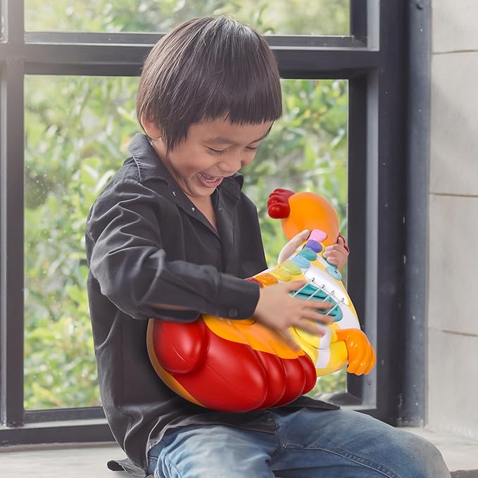 Sunny Days Entertainment Acorn Avenue Musical Chicken Guitar, Toddler Musical Instruments, Percussion Instruments Toy for Kids, Baby, Preschool Educational Musical Toys for Boys and Girls