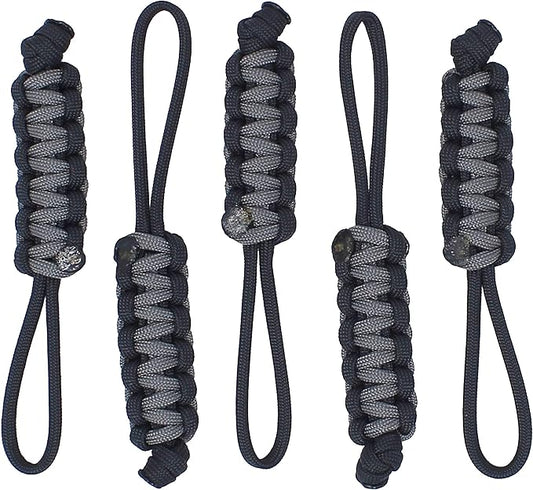 BubbasGarageTv - Large Heavy Duty Paracord Zipper Pulls (Charcoal Grey)
