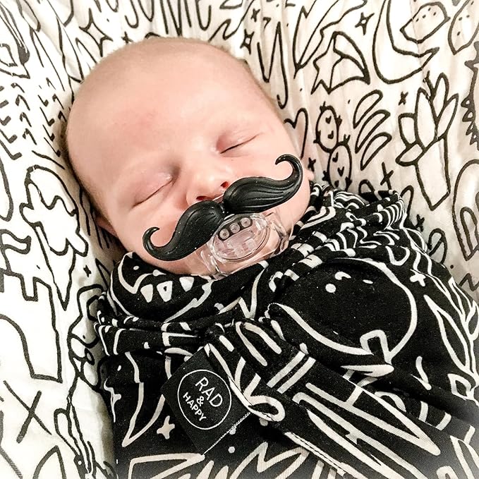 Mustache Pcifiers for Babies 0-6 Months, Newborn Mustache Pacifier,Pacifier with MustacheTeeth Binky,Gift Pacifiers for Boys and Girls (Colors-03)