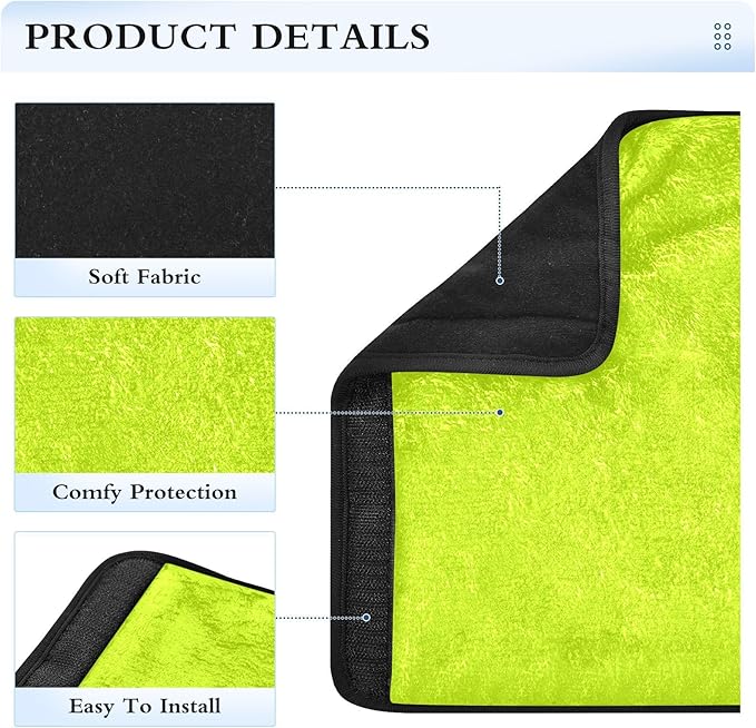 ODAWA Light Lime 2PCS Car Seatbelt Cover, Soft Seat Belt Shoulder Pad Harness Pads, Flannel Car Seat Protector Pad Universal for Truck, Car, SUV 10 x 7.7 in