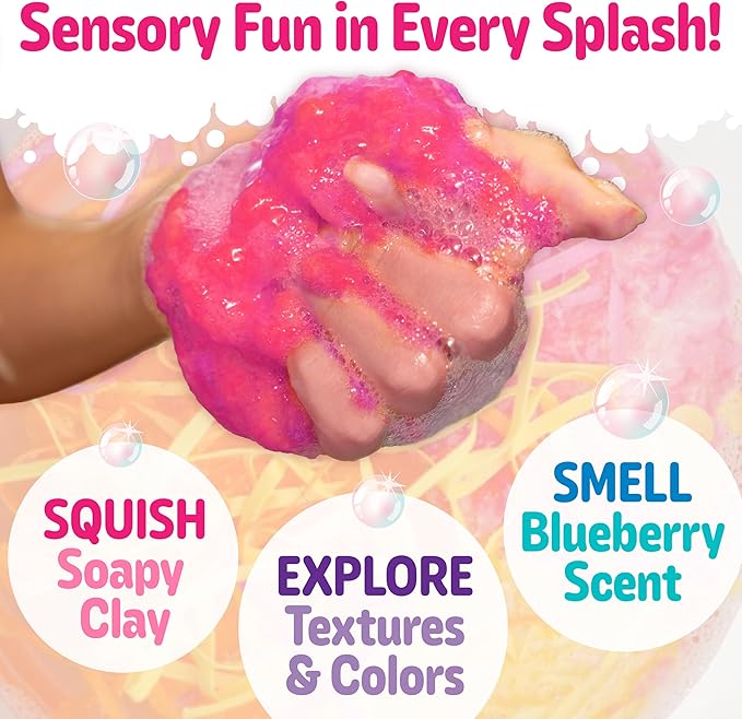 Creativity for Kids Soap Noodles Kitty Bath Set | Mix, Swirl & Play with Pink Soap Noodles & Puddles The Kitty Duck | Easter Basket Stuffers & Fine Motor Skill Crafts (Ages 3+)