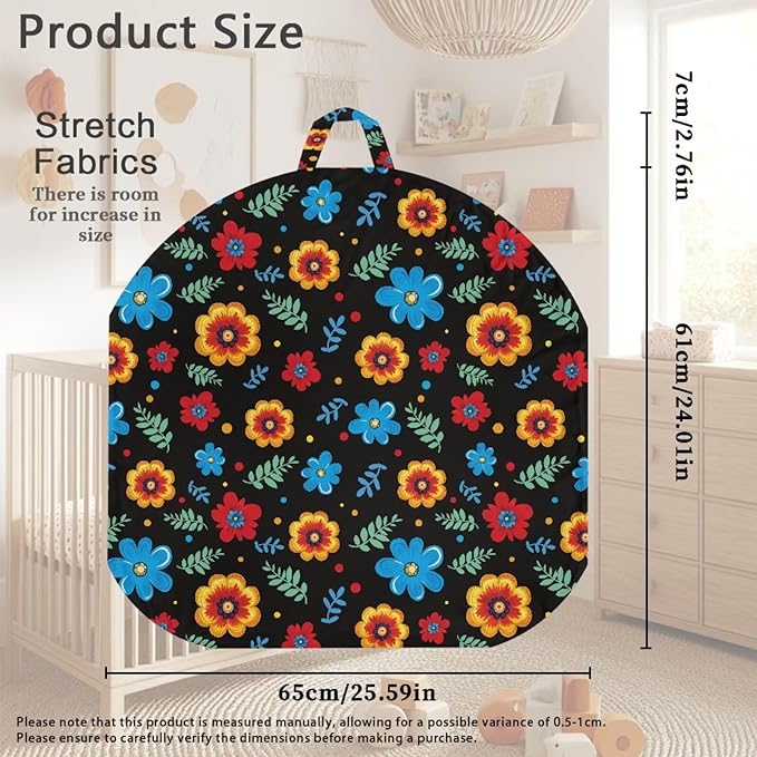 Newborn Lounger Cover, Soft Newborn Lounger Pillow Cover Comfortable Lounger Cover for Boys Girls Removable Infant Nest Pillow Slipcover Infant Lounger Cover Hippie Flower