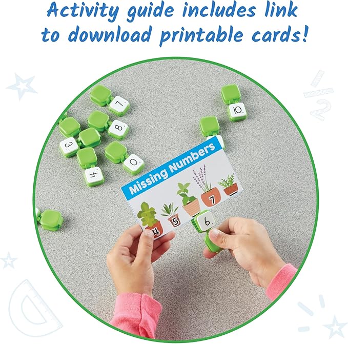 Hand2Mind Learn My Numbers Fine Motor Clips - Kids Clothespin Activities, Toddler Numbers & Counting, Preschool Learning Activities, Montessori Math