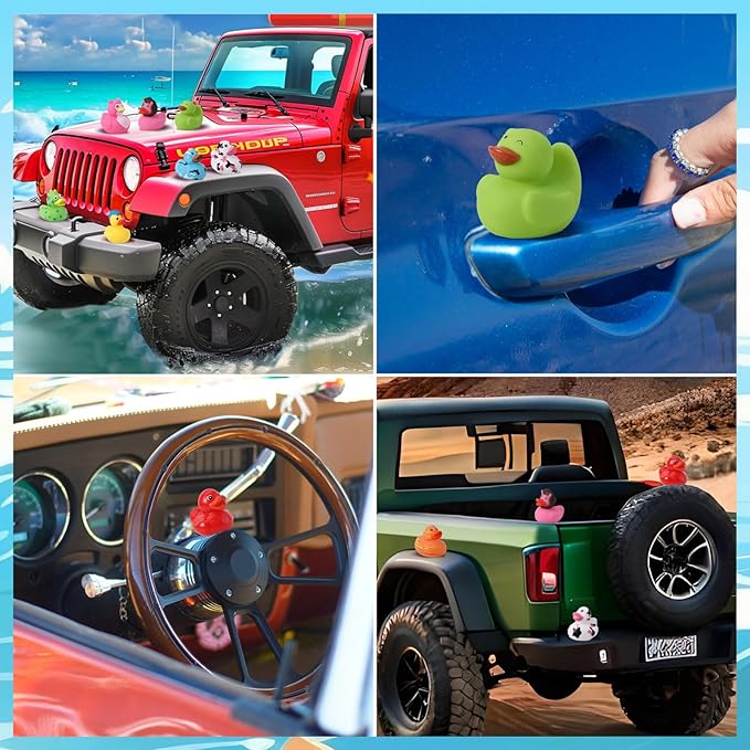 120 Pcs Rubber Ducks Assorted Plastic Christmas Rubber Duck for Cruise Ducks Ducking Bath Pool Toys Duck Party Favors Cruise Ships Hiding Christmas Stocking Stuffers for Kids Teens