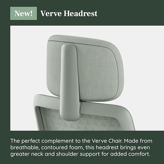Branch Adjustable Chair Headrest Attachment - Only Compatible with The Verve Chair - Experience Optimal Comfort and Support - Mint