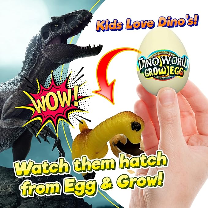 JA-RU Magic Grow Dinosaur Eggs – Water Growing Toys for Kids (1 Egg Assorted) Educational Science Toys, Dinosaur Party Favors, Classroom Prizes & Goodie Bag Stuffers. 312-1A