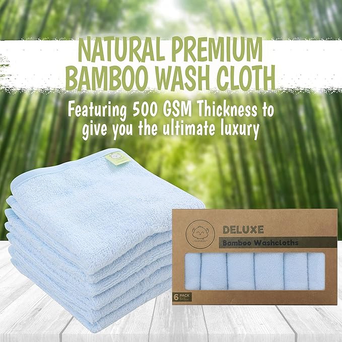 KeaBabies Baby Hair Brush and Baby Comb Set & Baby Washcloths - Wooden Baby Brush with Soft Goat Bristle - Bamboo Viscose Baby Towels and Washcloths