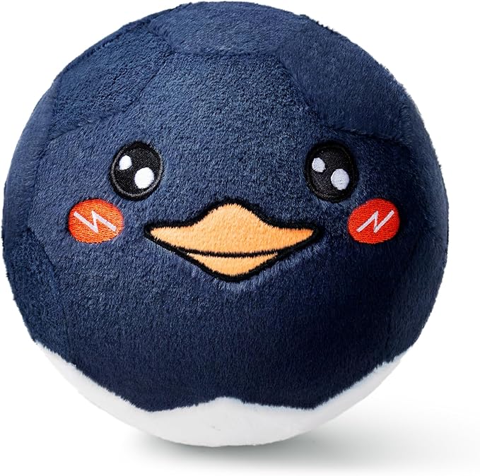 VangeBow Silent Indoor Soccer Balls for Toddlers, Inflatable Soft Plush Baby Toddler Soccer Ball Toys Gifts for 0+Year Old Boy Girl First Birthday Gift (Black Penguin, Pump Include)
