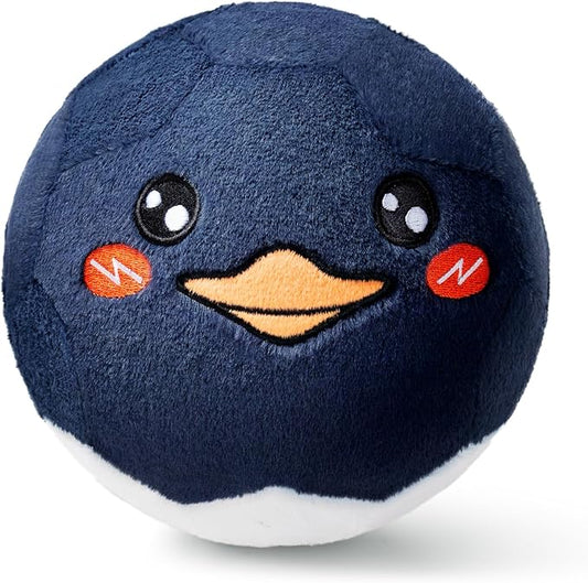 VangeBow Silent Indoor Soccer Balls for Toddlers, Inflatable Soft Plush Baby Toddler Soccer Ball Toys Gifts for 0+Year Old Boy Girl First Birthday Gift (Black Penguin, Pump Include)