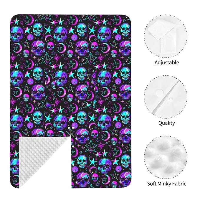 Neon Pastel Goth Skull Baby Car Seat Canopy and Nursing Cover for Breastfeeding Multi-Use Cover Lightweight Infant Stretchy Carrier Carseat Winter Cover for Newborn Girls Boys