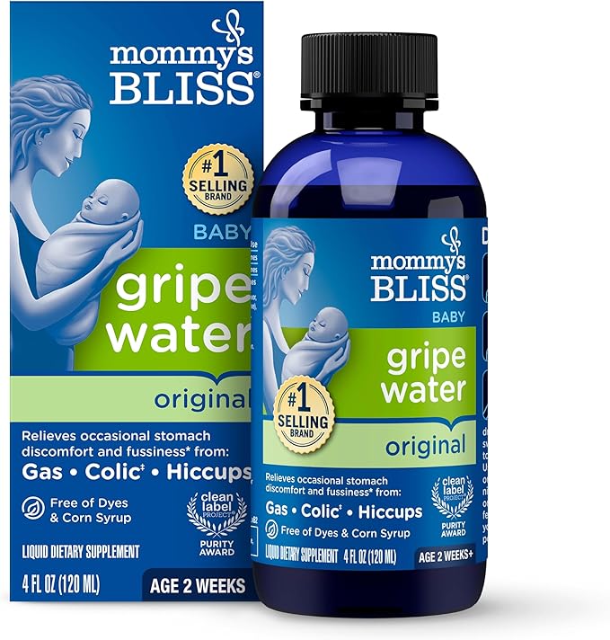 Mommy's Bliss Gripe Water Original, Infant Gas & Colic Relief, Gripe Water for Babies, Gentle & Safe, 2 Weeks+, 4 Fl Oz (Pack of 1)