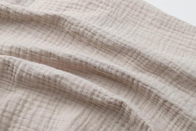 Onacosht Muslin Crib Sheets for Boys Girls, Soft Breathable 100% Cotton Baby Fitted Sheet 52" x 28" for Standard Toddler Crib Mattress, 2 Pack, Fog and Beige