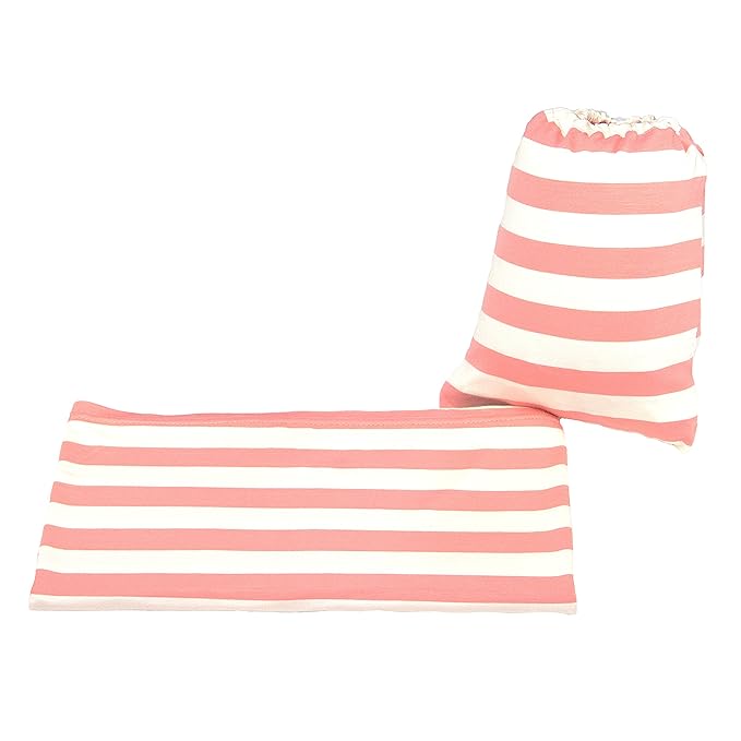 JLIKA Baby Car Seat Covers - Stretchy Infant Canopy and Nursing Cover for Breastfeeding Newborns Infants Babies Girls Boys Best Shower Gift Maternity Apron Scarf carseats (Peach Ivory Stripe)