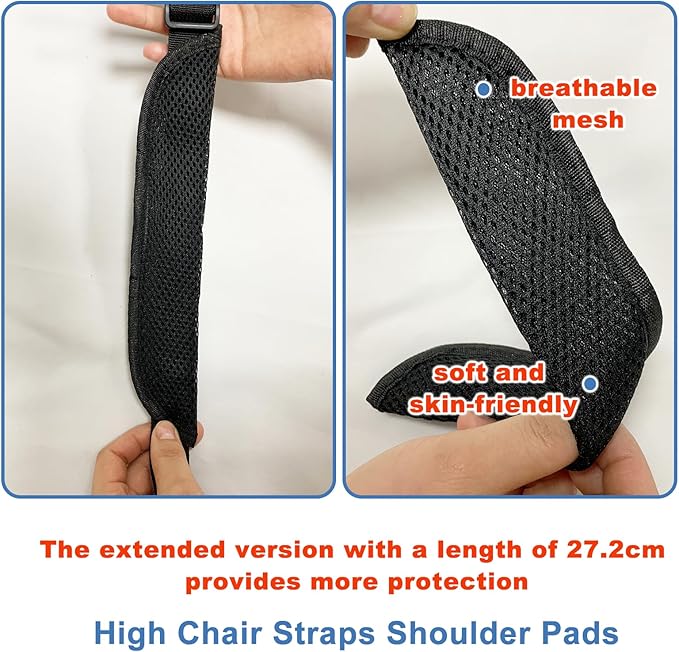 LiXiongBao 4in1 Universal 5 Point High Chairs Harness Straps,Seat Straps Crotch Cushion Shoulder Pads,Universal Baby Haeness Belt Holder,Include 2 Shoulder Pads & 1 Guarding Pad