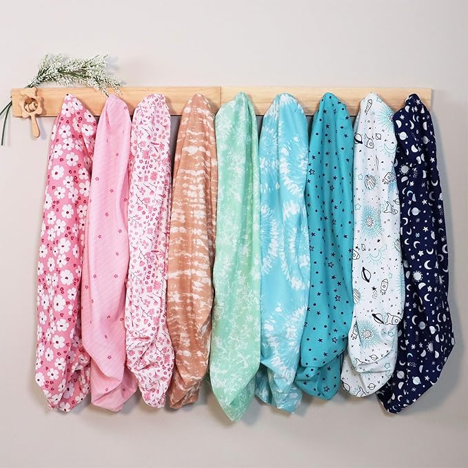 The Peanutshell 3 Pack and Play Crib Sheets Fitted - Universal Pack N Play Sheets for Pack and Play Mattress, Soft & Breathable Playard Bedding for Graco, Mini Crib Sheets Girl Fitted, Pink Floral