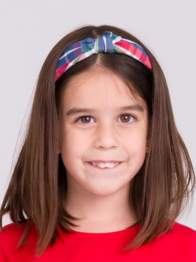 RuffleButts Prep School Plaid Knotted Headband - One Size