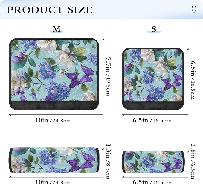 2 Pack Seatbelt Covers Seat Belt Cover Pad for Adults Boys Girls Car Seat Strap Covers Pads Cushion Universal Shoulder Strap Pad Protector for Backpack Camera Bag 6.5 Inch Elegant Hydrangeas Magnolias