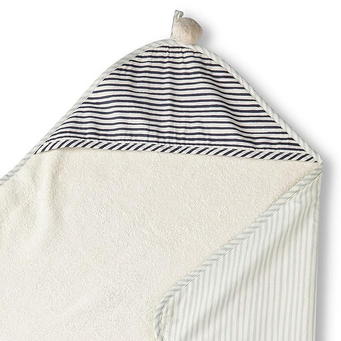 Pehr Stripes Away Hooded Towel - Sea, Multi