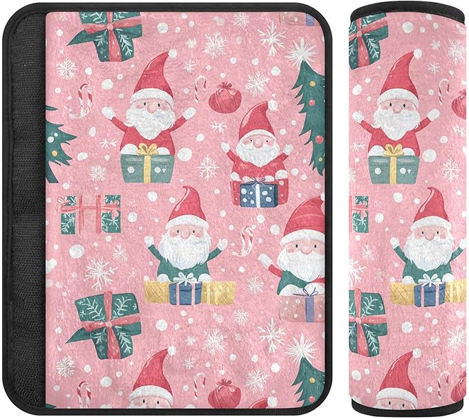 2Pcs Cute Christmas Gnomes Seat Belt Cover Fashion Car Seat Strap Covers Shoulder Strap Cushion Protect Your Neck and Shoulder