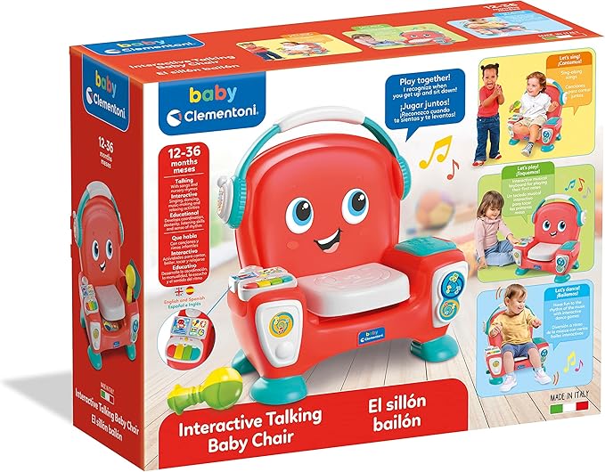 Clementoni - The Dance Chair, Educational Musical Chair to Learn First Knowledge; Children's Bilingual Musical Game Spanish and English, from 12 Months (61359)