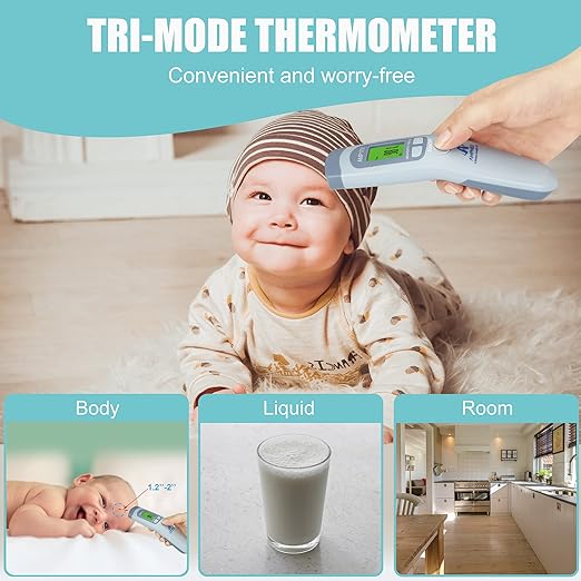 Amplim Bundle - Amplim Non-Contact Infrared Digital Forehead Thermometer for Baby Hospital Medical Grade No Touch (Pack of 3)