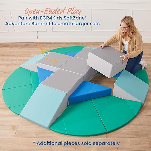 ECR4Kids SoftZone Pedestal Play Block Corner Climber, Beginner Playset, Contemporary