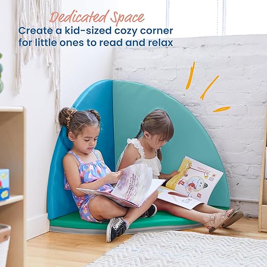 ECR4Kids SoftZone All-Around Modular Activity Play Mat, Reading Nook, Contemporary, 4-Piece