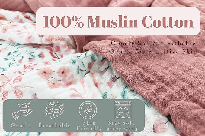 2 Pack Hooded Baby Towel Set Ultra Soft Absorbent Muslin Cotton Bath Towels 35x35 Inches for Newborns, Infants, Toddlers & Kids Ideal Baby Gift Registry Essential (Pink, 35" x 35" (90x90 cm))