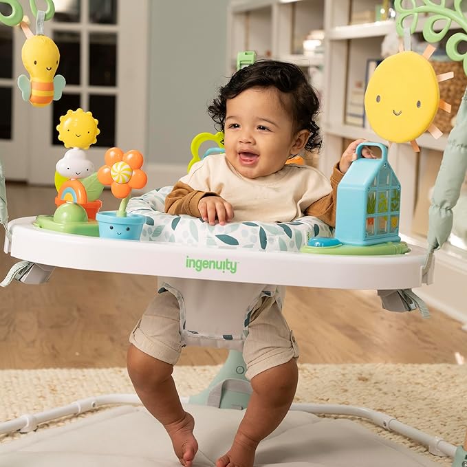 Ingenuity Tummy-to-Toes 6-in-1 Milestone Center, Play Gym, Foldable Mat, Music and Nature Sounds, Lights, Activity Jumper, Table, Playhouse, for Ages 0-48 Months