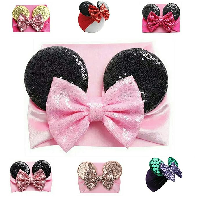 Mouse Ears Headband/Headwrap - Toddler, Baby, Kids upto 4 Years - Party supplies - Light Pink