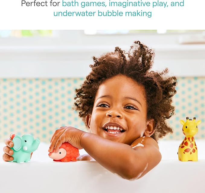 Munchkin Baby Bath Toy Squirts for Babies and Toddlers 9 Months and Up, Wild Animal Squirters, 8 Pack