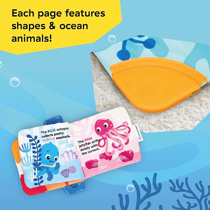 Baby Einstein Ocean Explorers Teether Book, Shades of The Sea, for Sensory Engagement and Soothing, Ages 0 Months and Up