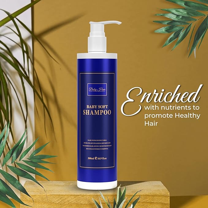 Baby Hair Revive: Intense Moisturizing Shampoo, Nourishing Shampoo with Argan Oil, Jojoba, Aloe Vera, Pro-vitamin B5 Vegan-friendly Sulfate-free Color-safe 16.9 fl. Oz