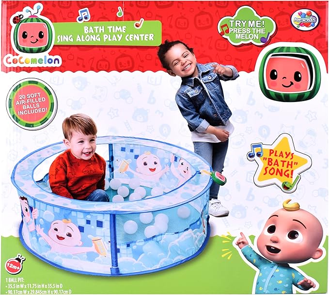 CoComelon Bath Time Sing Along Play Center - Ball Pit Tent with 20 Bonus Play Balls and Music - Sunny Days Entertainment
