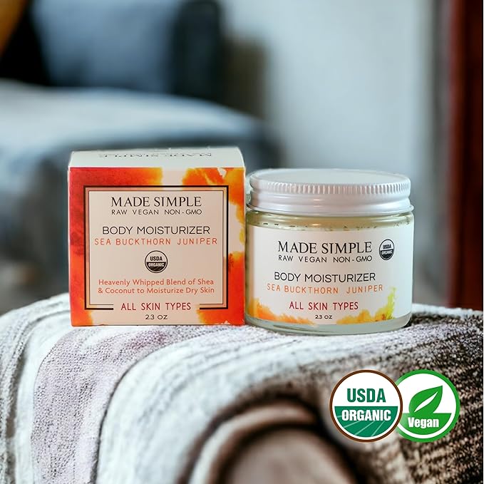 Sea Buckthorn Juniper Body Moisturizer - Certified Organic, Vegan, & Cruelty-free