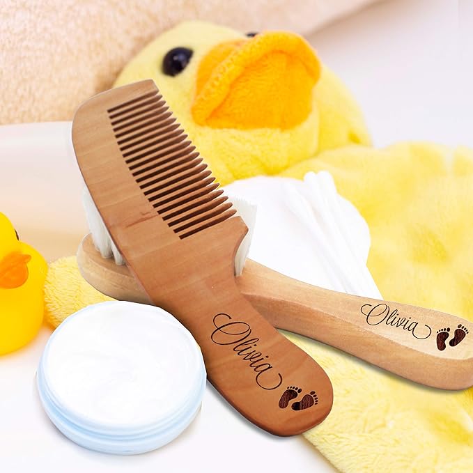 My Personal Memories Custom Personalized New Baby Brush and Comb Set for Newborn Girl or Boy