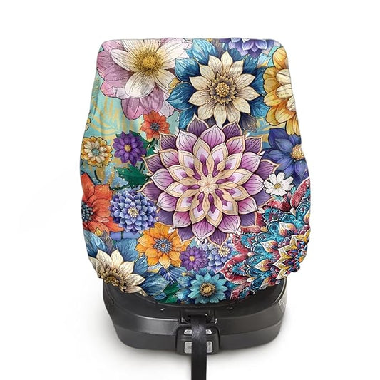 Stretch Carseat Protector Car Seat Cover with Paw Print, Wear-Resistant Car Seat Sun Shade Cover Foldable to Save Space