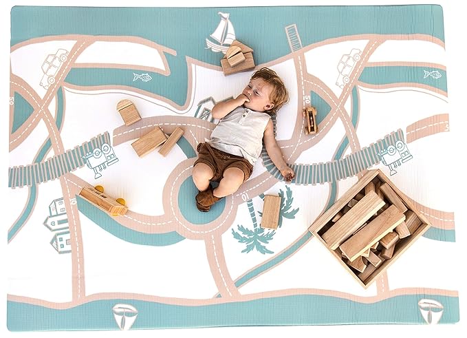 The Shwally PlayMat - Soft Baby Play Mat - Reversible Foam Floor Mat - Waterproof, Wipe-Clean, Durable, Non-Toxic and Hypoallergenic - Large (6.5' X 4.5')