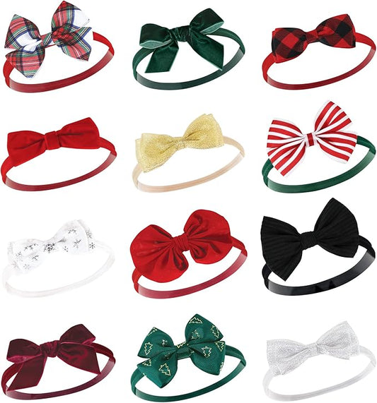 Hudson Baby Cotton and Synthetic Headbands, Size 0-24 Months