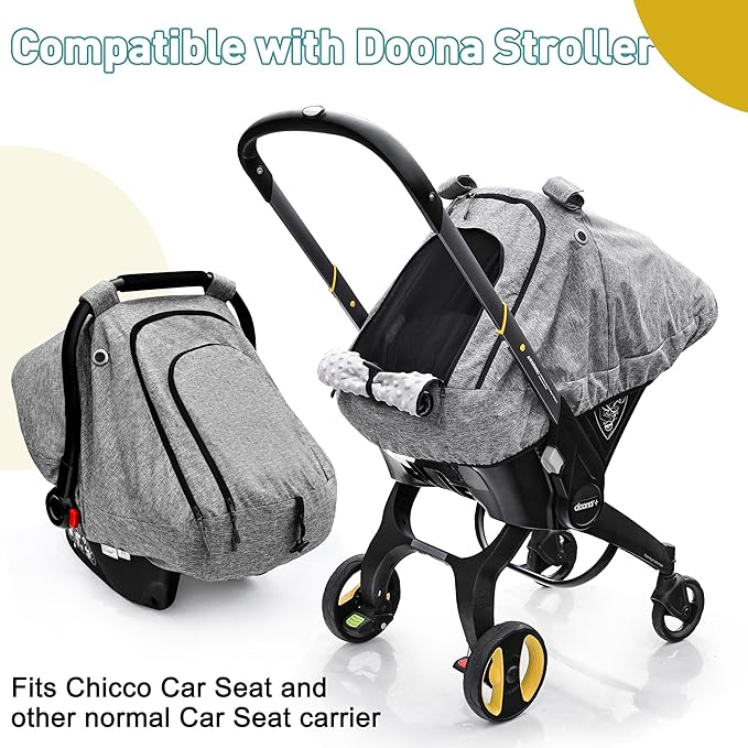 beatoutou Baby Car Seat Cover,Patented Waterproof Baby Carseat Cover for Boys & Girls,Infant Car Seat Cover Canopy for Girls,Windproof Car Seat Canopy for Boys, Keeps Babies Warm and Cozy (Gray)