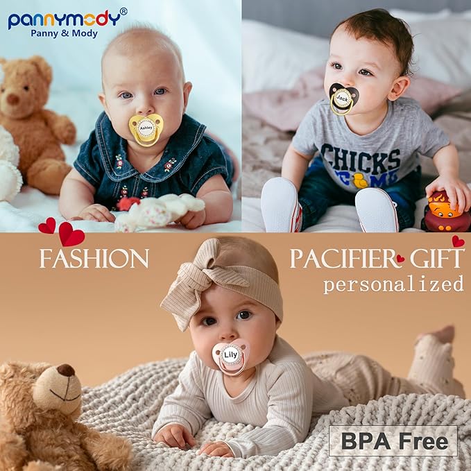 Personalized Pacifier Clip with Name, Customize Pacifier, Pacifier Holder for Girls and Boys, Universally Fit All Pacifiers, Ideal Baby Birthday Halloween Christmas Days Gift (Blue)
