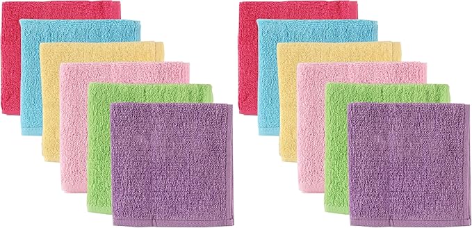 Luvable Friends Unisex Baby Super Soft Cotton Washcloths, Pink, One Size (Pack of 2)